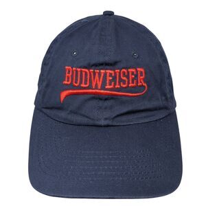 Budweiser Strapback Hat Blue One Size Adjustable Embroidered 6 Panel